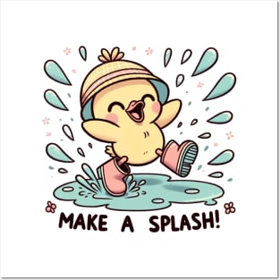 Joyful Duckling Dive: Splish-Splash Fun Posters and Art